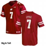 Men's Wisconsin Badgers NCAA #7 Spencer Lytle Red Authentic Under Armour Big & Tall Stitched College Football Jersey QJ31G76UL